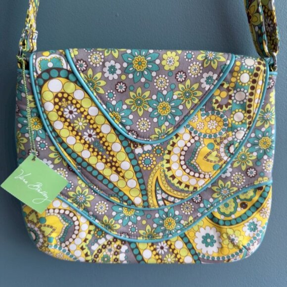 Vera Bradley Lemon Parfait Crossbody Purse Adjustable Retired - Picture 1 of 9